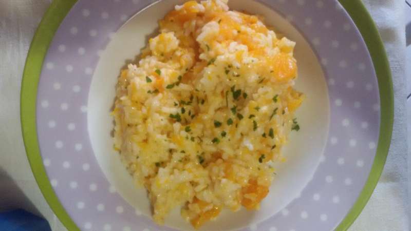 Risotto zucca, peperoncino e parmigiano