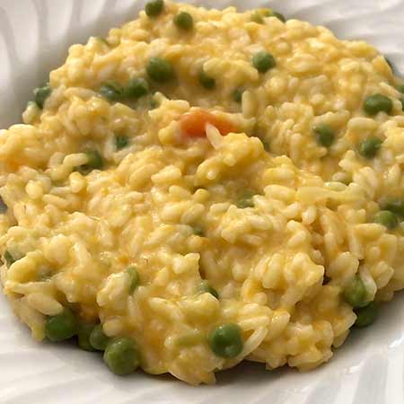 Risotto zucca e piselli