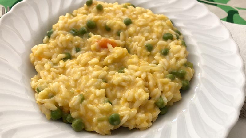 Risotto zucca e piselli