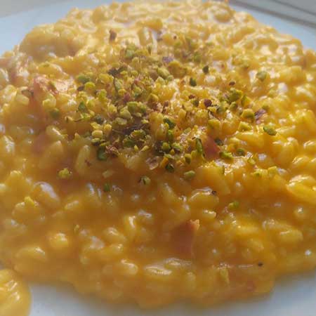 Risotto zucca, Philadelphia e speck