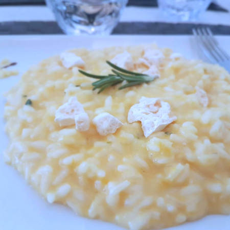 Risotto zucca rosmarino e meringa