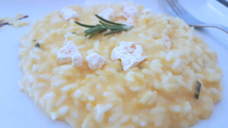 Risotto zucca rosmarino e meringa