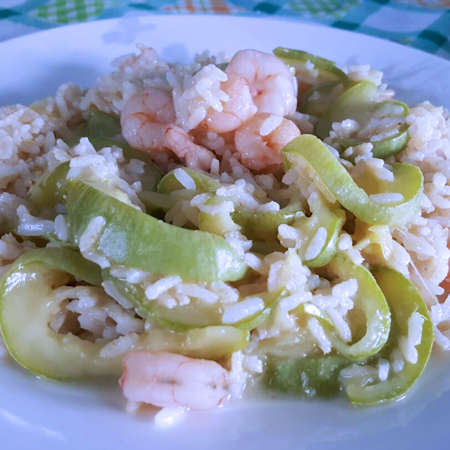 Risotto zucchine e gamberetti