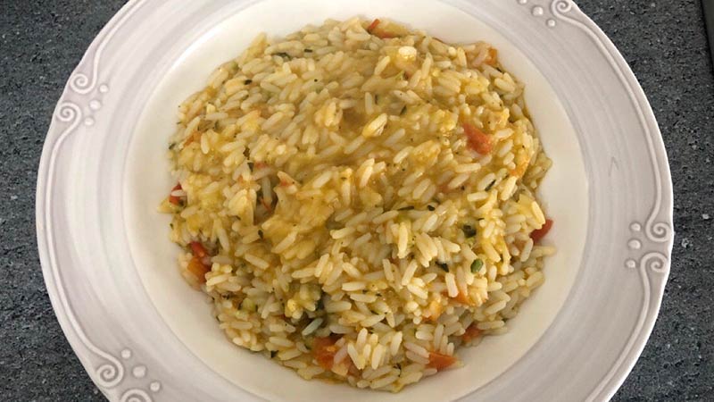 Risotto zucchine e pomodorini