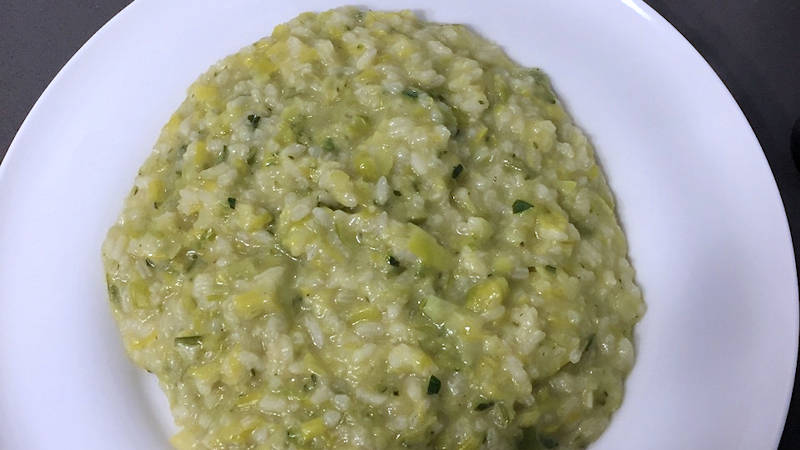 Risotto zucchine e porri