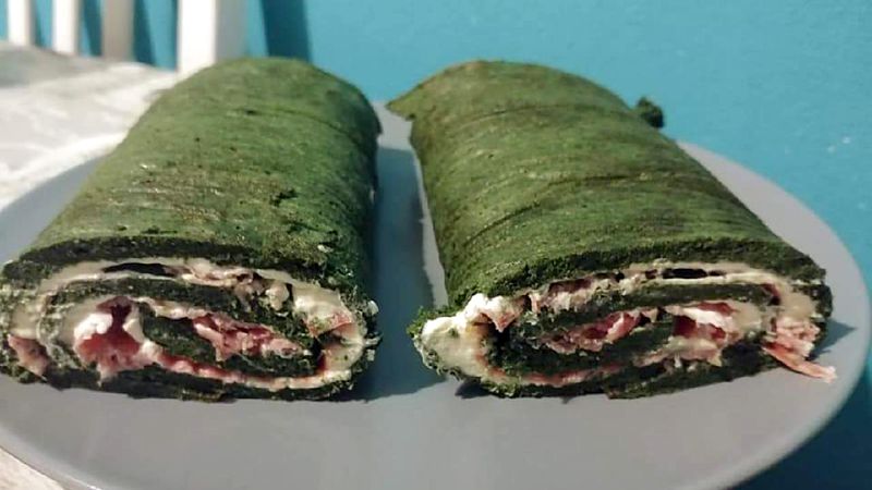 Rotolo di spinaci con Philadelphia e prosciutto