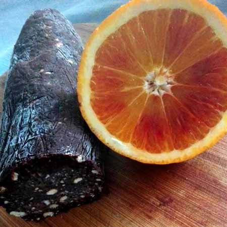 Salame di cioccolato all'arancia