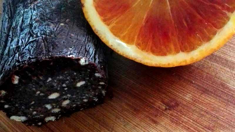 Salame di cioccolato all'arancia