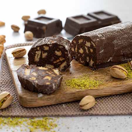 Salame di cioccolato e pistacchi