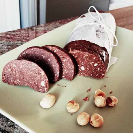 Salame di cioccolato senza uova e burro