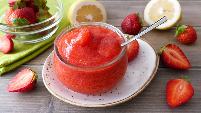 Sorbetto alla fragola (senza uova)