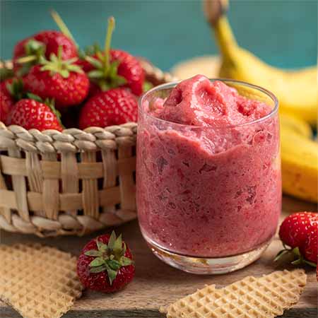 Sorbetto fragola e banana