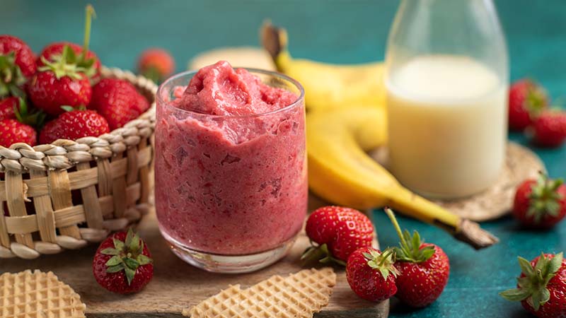 Sorbetto fragola e banana