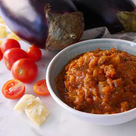 Sugo di melanzane e pomodorini