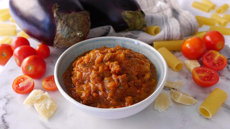 Sugo di melanzane e pomodorini