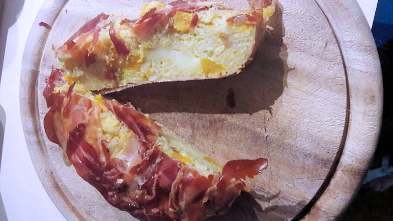 Timballo di riso zucca e speck