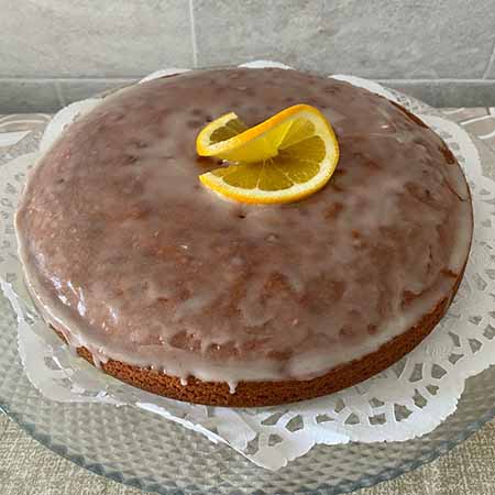 Torta al limone e arancia glassata