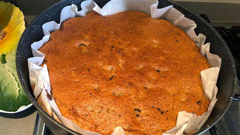 Torta banane noci e cioccolato