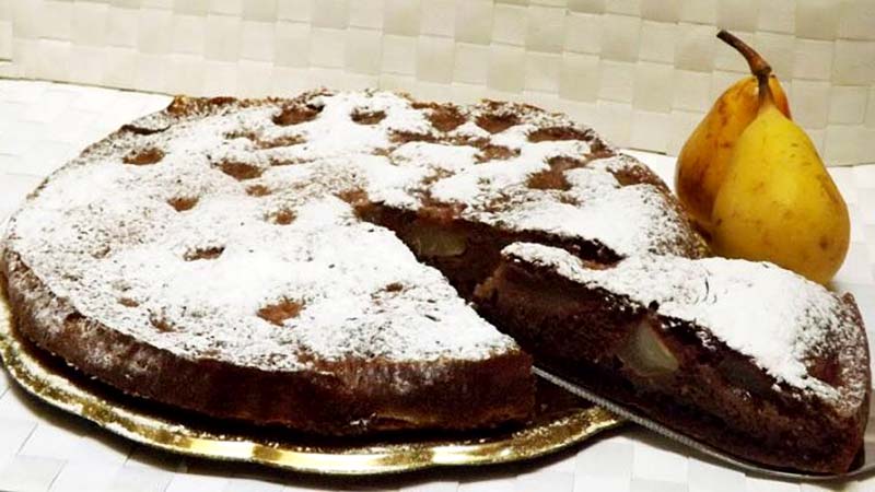 Torta cioccolato e pere fit