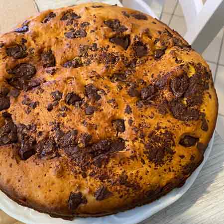 Torta di ricotta e pezzi di cioccolato