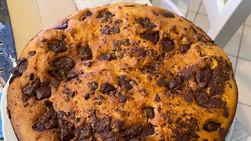 Torta di ricotta e pezzi di cioccolato