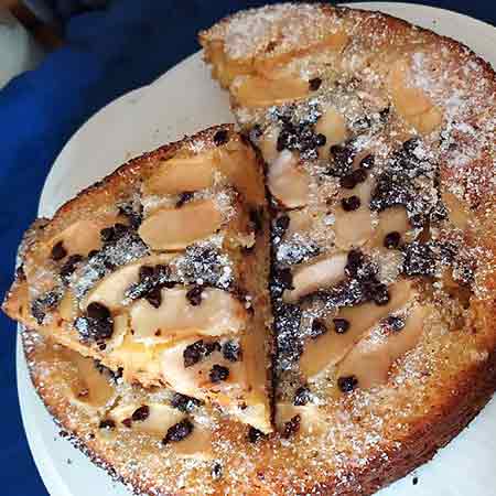 Torta mele e mascarpone con gocce di cioccolato