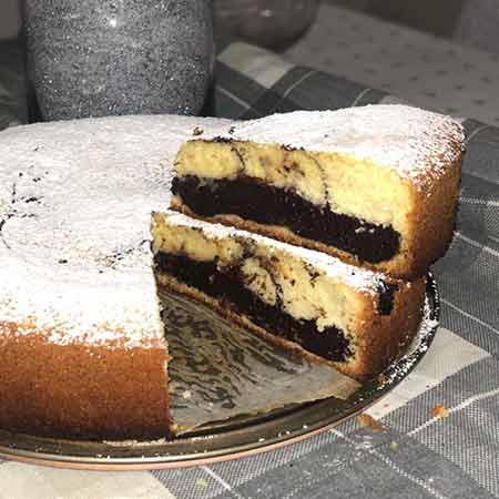 Torta nuvola con crema al cioccolato