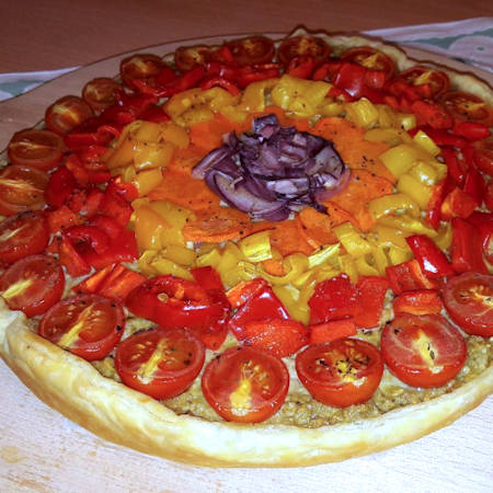 Torta rainbow vegetariana