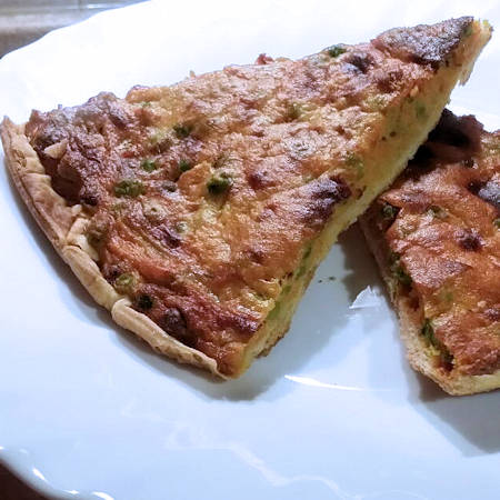 Torta salata zucca e piselli al microonde