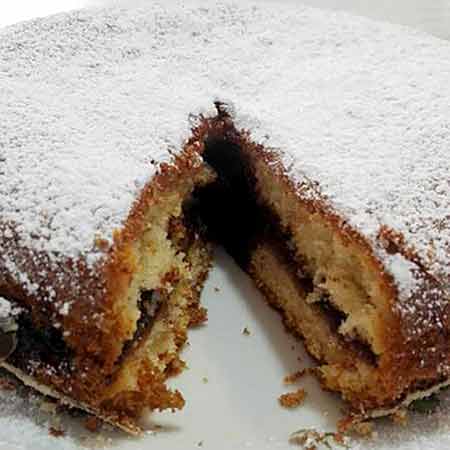 Torta versata alla Nutella