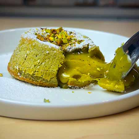 Tortino al pistacchio dal cuore morbido