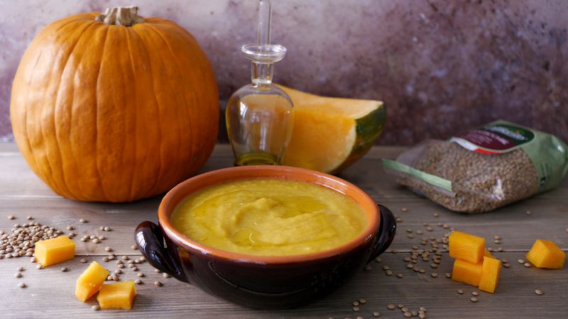 Vellutata di zucca e lenticchie