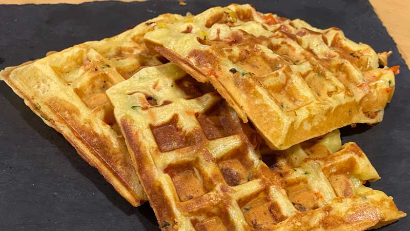 Waffle salati alle verdure