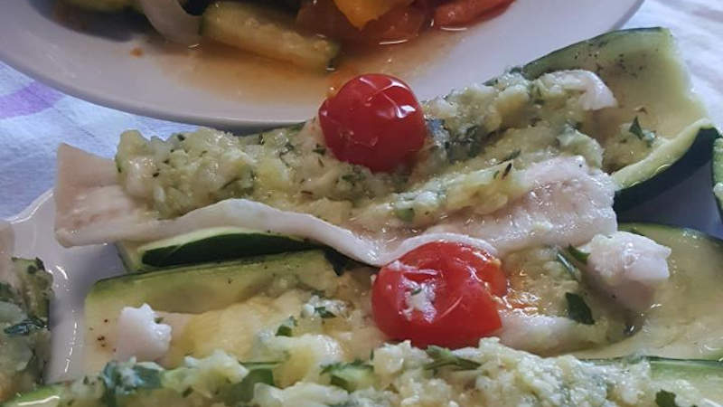 Zucchine ripiene di platessa