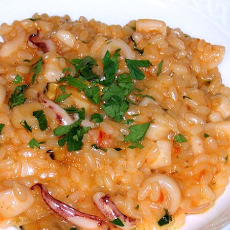 Zuppa di farro con calamari