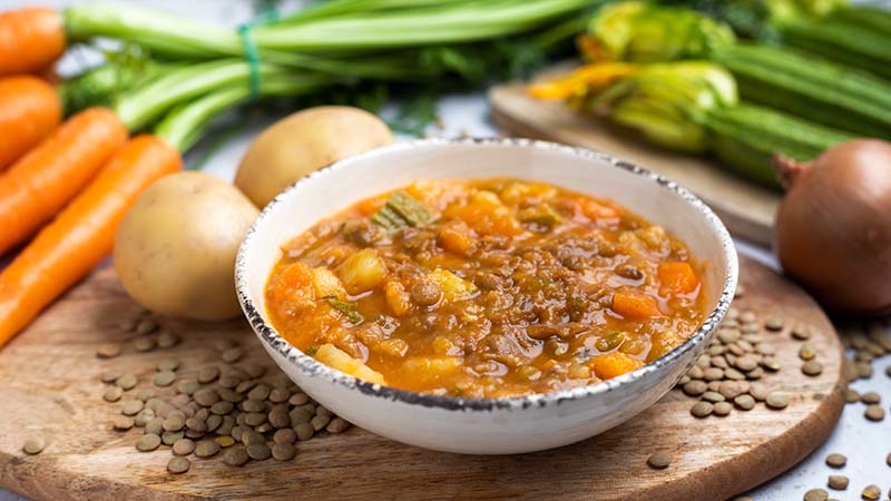 Zuppa di lenticchie e verdure